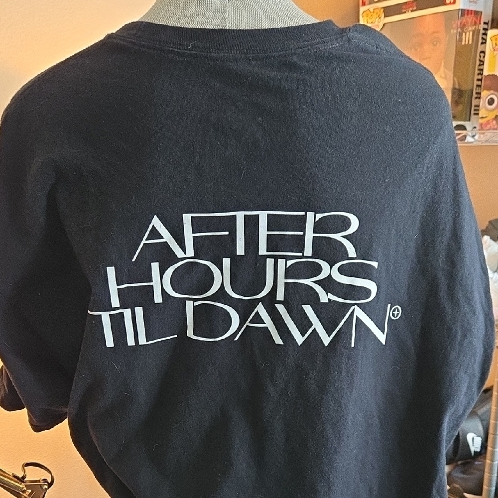 Black The Weeknd After Hours Til Dawn Tour Short Sleeve Tee with Graphic Design - Picture 4 of 5